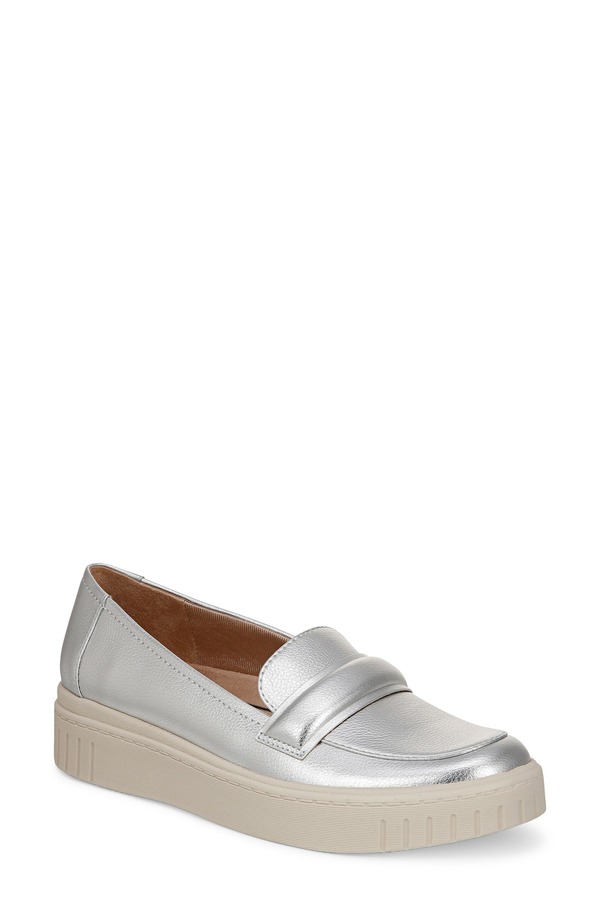 ライフストライド レディース シューズ スニーカー プラットホーム LifeStride Geneva Slip-On Platform Sneaker Silver しろがね色