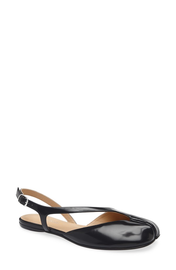 マルタンマルジェラ レディース シューズ パンプス Maison Margiela Tabi Slingback Flat Black 黒いこと