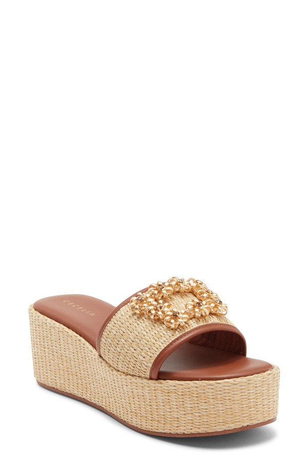 セシリア ニューヨーク レディース シューズ サンダル プラットフォーム Cecelia New York Generous Platform Wedge Sandal Natural｜ReVida 店