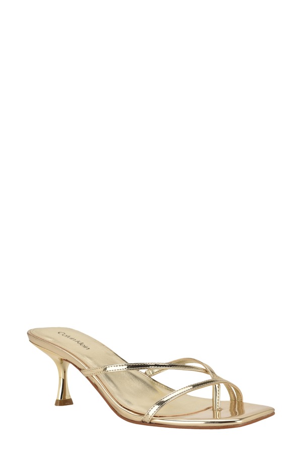 カルバンクライン レディース シューズ 踵 サンダル Calvin Klein Axella Toe Loop Sandal Gold ゴールド