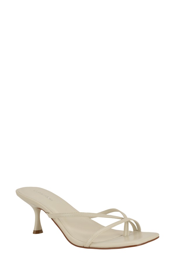 カルバンクライン レディース シューズ 踵 サンダル Calvin Klein Axella Toe Loop Sandal Ivory 象牙色