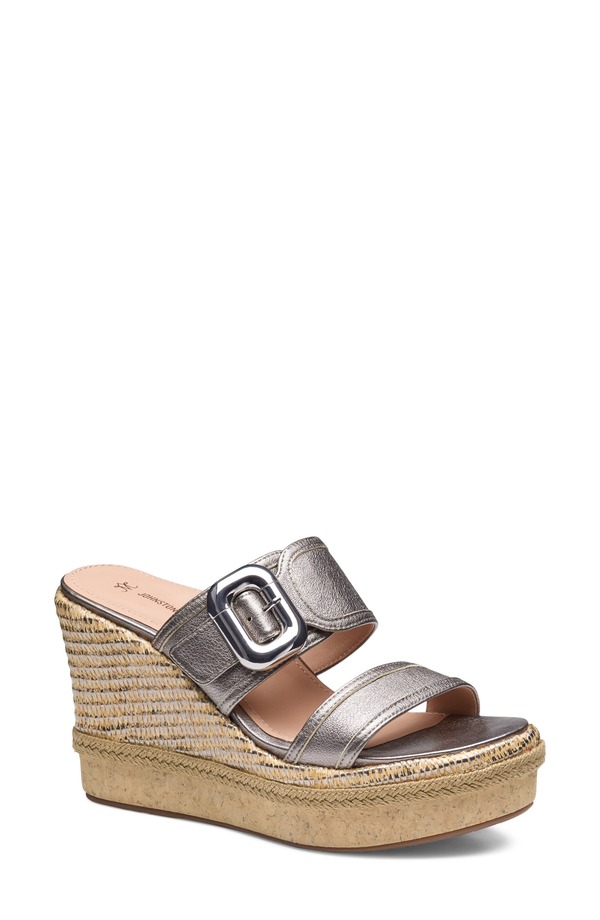 ジョンストンアンドマーフィー レディース シューズ サンダル プラットフォーム Johnston & Murphy Addison Buckle Platform Wedge Slide Sandalight Bronze Sheepskin|ReVida 店