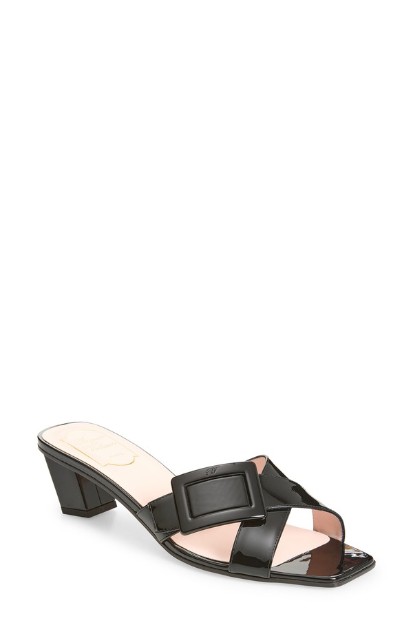ロジェ・ヴィヴィエ レディース シューズ サンダル 踵 Roger Vivier Belle Vivier Crisscrosstrap Block Heel Sandal Nero