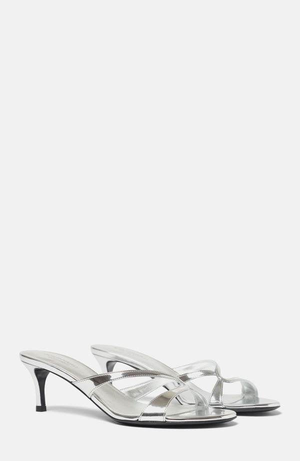 スカロッソ レディース シューズ 踵 サンダル SCAROSSO Pauli Sandalsilver - Calf しろがね色
