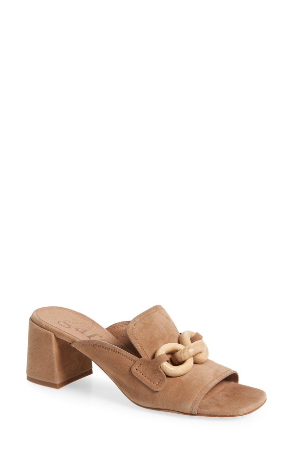 ペドロガルシア レディース シューズ 踵 サンダル Pedro Garcia Umita Slide Sandal Beige Plush Suede-Oak ベージュ