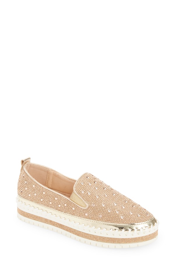 アザレア 一 レディース シューズ スニーカー AZALEA WANG Rhinestone Sneakerose Gold ゴールド 靴-レディース靴