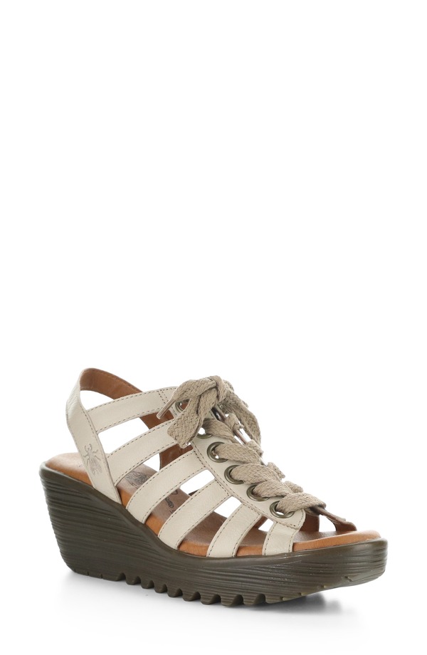 飛球英国の首都 レディース シューズ 踵 プラットホーム サンダル Fly London Litu Strappy Platform Wedge Sandal Taupe トープ