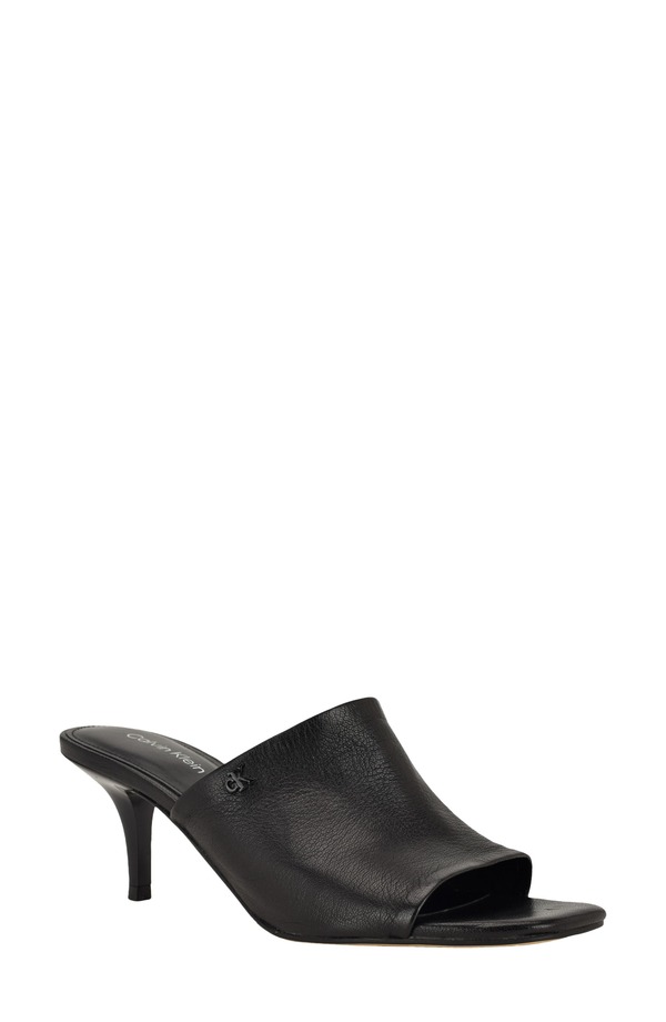 カルバンクライン レディース シューズ 踵 サンダル Calvin Klein Chaney Sandal Black Leather 黒いこと