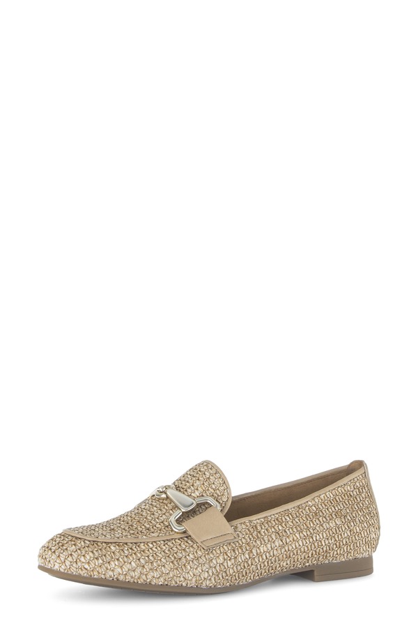ガどんぶり鉢 レディース シューズ スリッポン・ローファー Gabor Woven Bit Loafer Sand 沙子