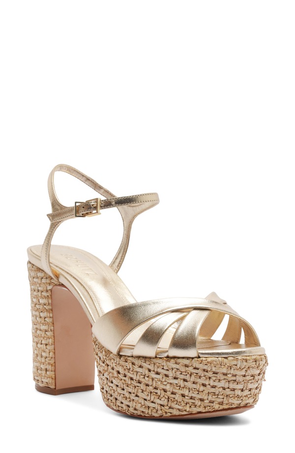 シュッツ レディース シューズ 踵 サンダル アンクル Schutz Keefankle Strap Sandal Platinum