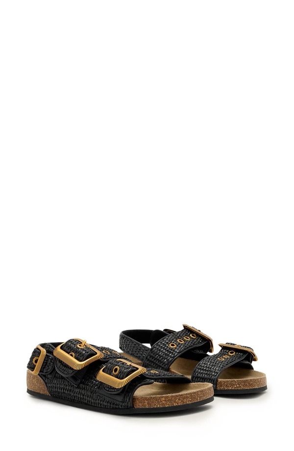 オールセインツ レディース シューズ サンダル AllSaintstaffa Woven Slingback Sandal Black/ Black ブラック｜ReVida 店