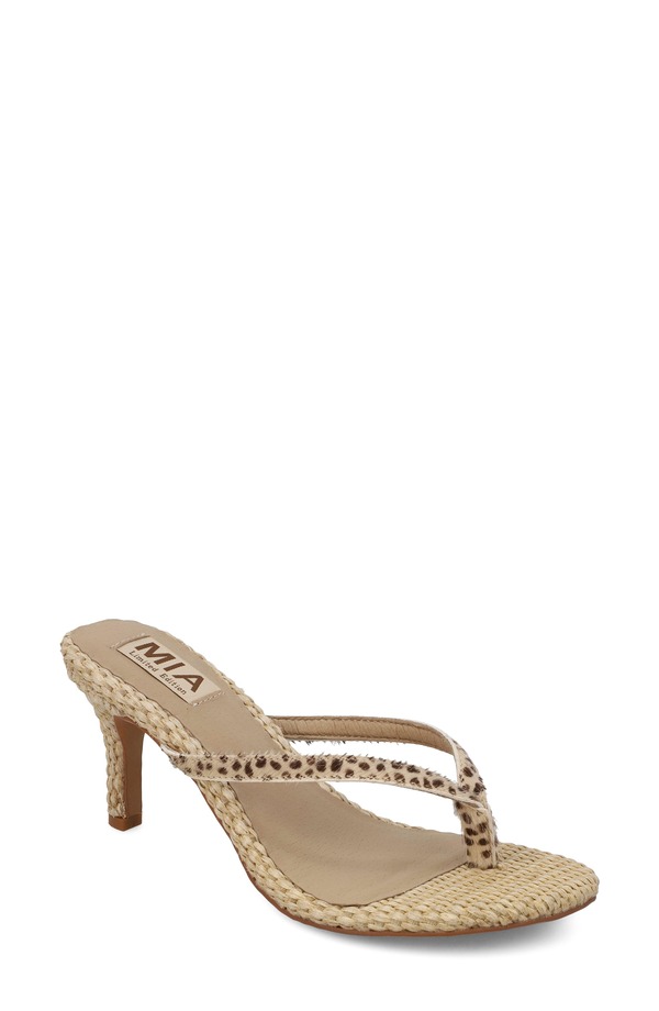 ミアリミテッドエディション レディース シューズ ヒール サンダル MIA Limitedition Zania Genuine Calf Hair Sandal Cheetah|ReVida 店