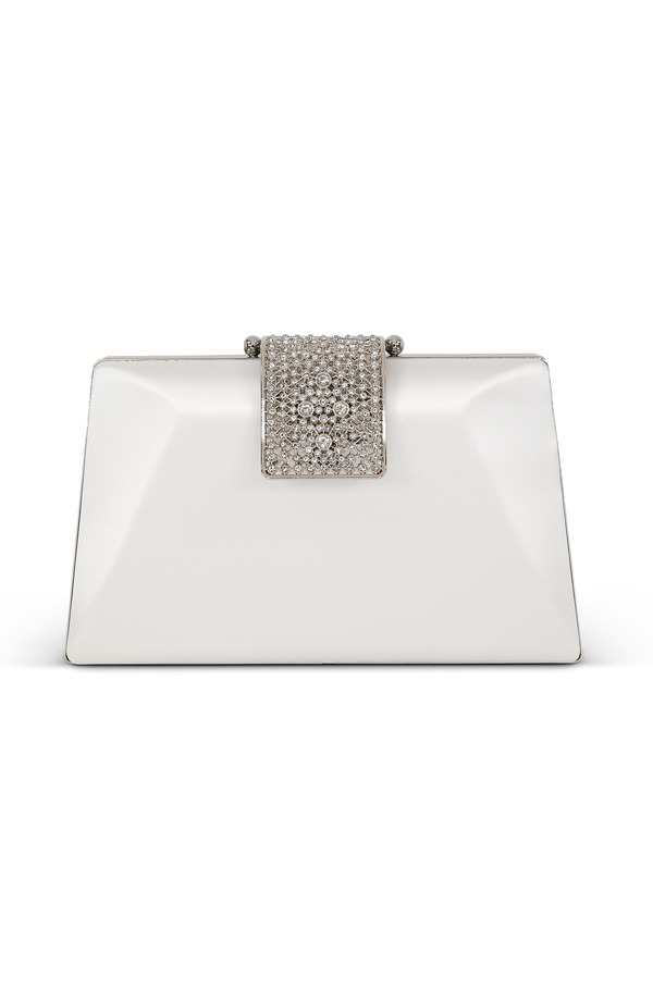 ジュウェルダグレイミシュカ レディース 御徒面子 Jewel Badgley Mischkamira Faceted Minaudiere White 白いこと
