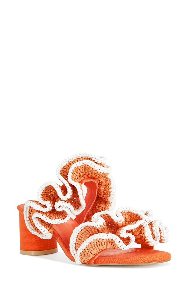 アザレア ワン レディース シューズ ヒール サンダル AZALEA WANG Chahna Block Heel Sandal Orange オレンジ｜ReVida 店 16,410円