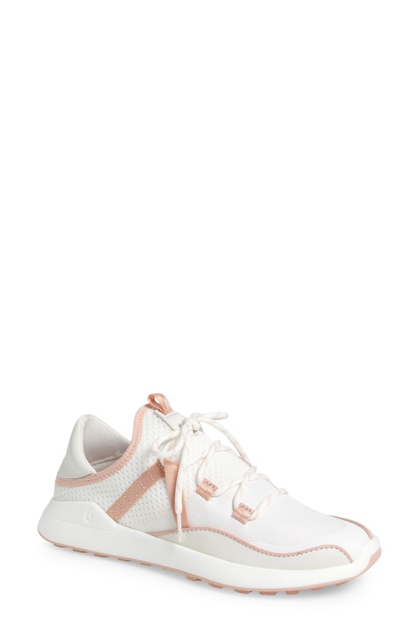 オルカイ レディース シューズ スニーカー OluKai Kawela Waterproof Spikeless Golf Shoe Bright White / Soft Pink ホワイト|ReVida 店