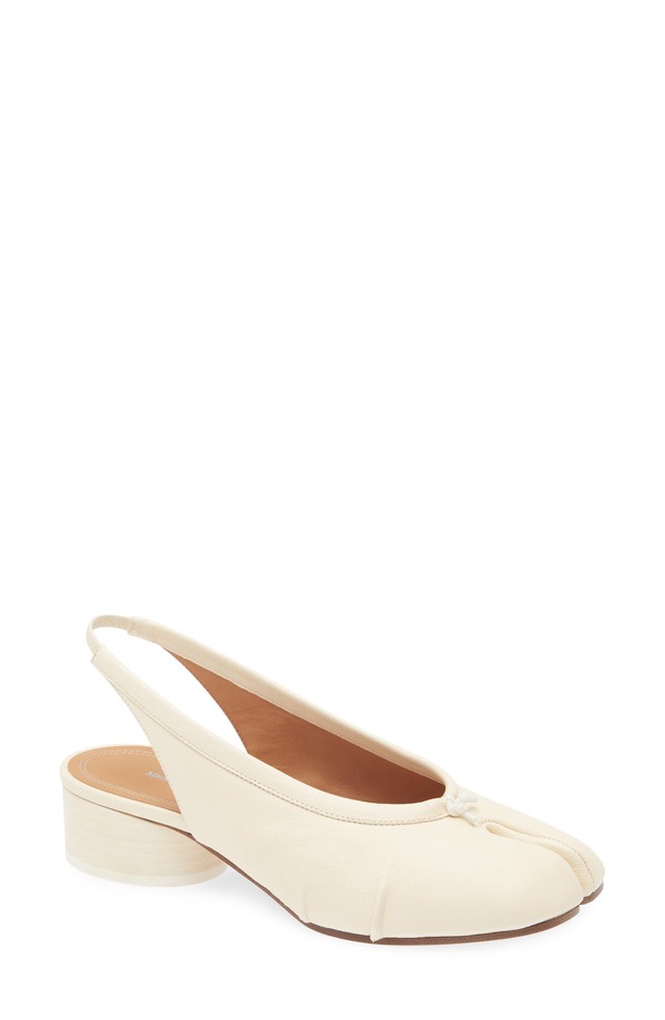 マルタンマルジェラ レディース シューズ パンプス Maison Margiela Tabi Slingback Pump White 白いこと