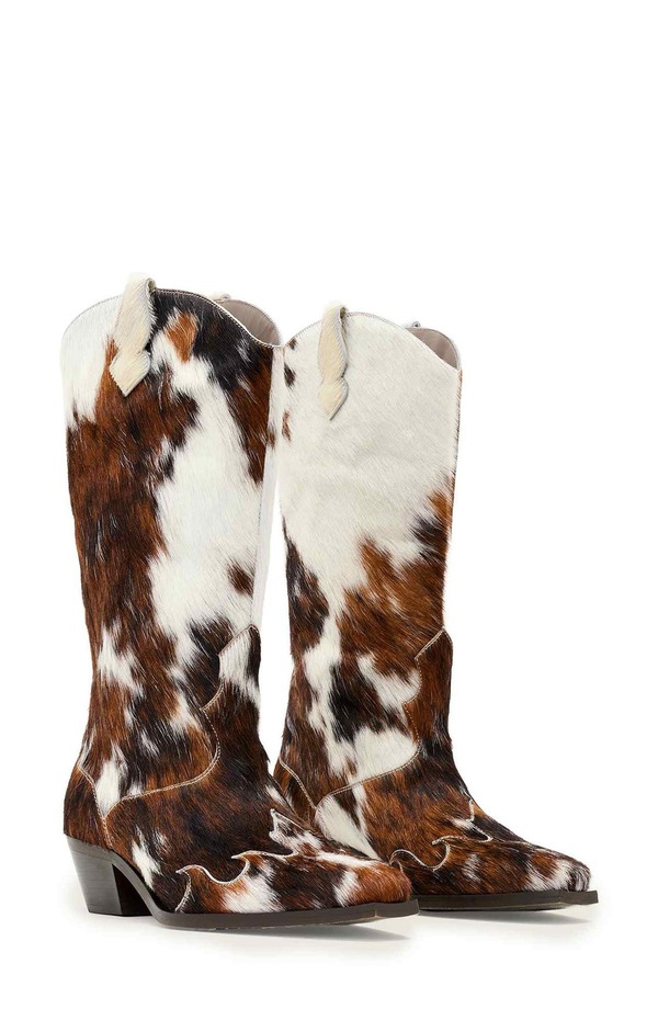 オールセインツ レディース シューズ ブーツ・レインブーツ AllSaints Dolly Western Boot Cow Print