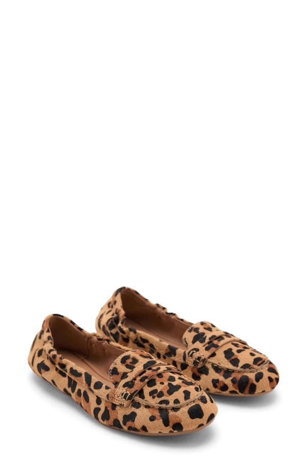 マンゴ レディース シューズ スリッポン・ローファー MANGO Genuine Calf Hair Penny Loafer Medium Brown 赤銅色 靴-ローファー-レディース靴