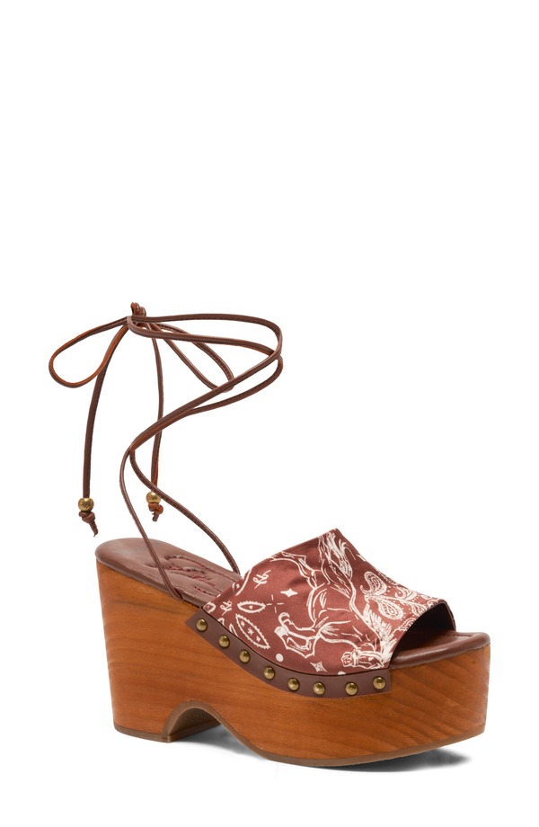 フリーピープル レディース シューズ 踵 プラットホーム サンダル アンクル Free People Front Rowraparound Ankle Straplatform Sandal Horses Bandana