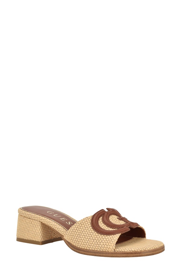 ゲス レディース シューズ 踵 サンダル GUESS Cerinna Block Heel Sandalight Natural