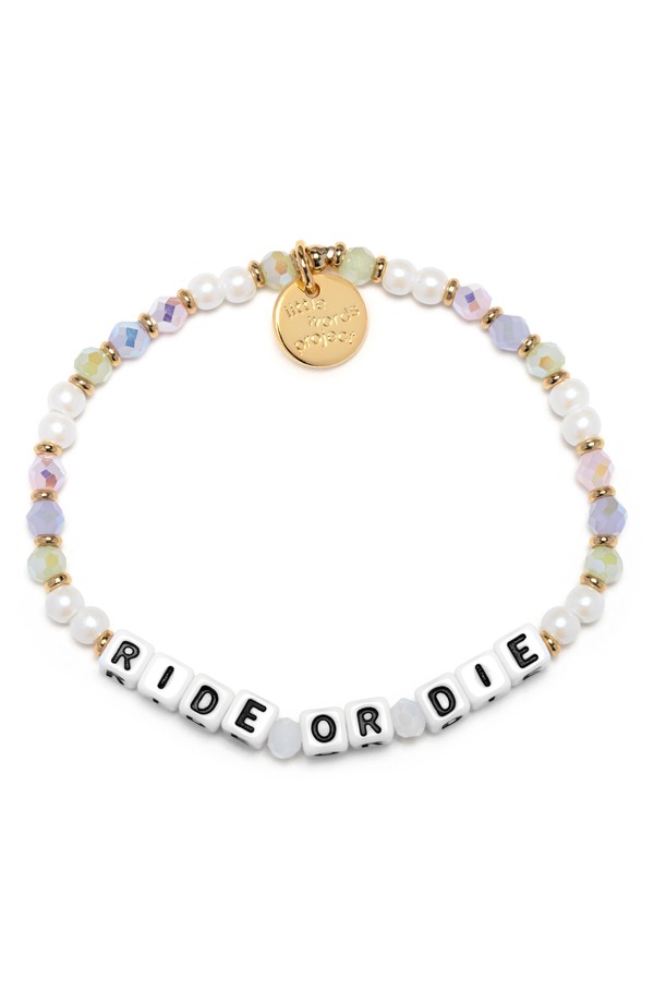 リトルワーズプロジェクト レディース アクセサリー ブレスレット・バングル・アンクレット Little Words Project Ride or Die Beaded Stretch Bracelet White ホワイト｜ReVida 店 7,796円