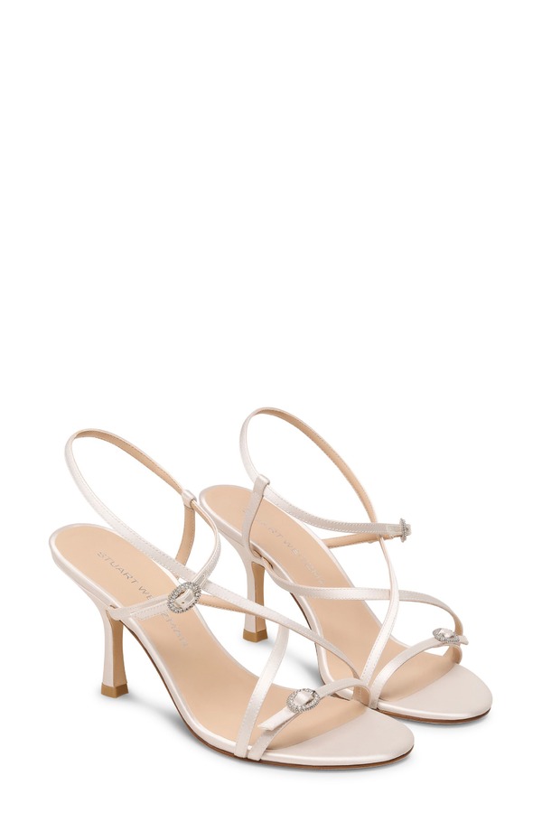 スチュアート ワイツマン レディース シューズ 踵 サンダル Stuart Weitzman Kensington Strappy Sandal 85 Cream 皮膚軟化剤