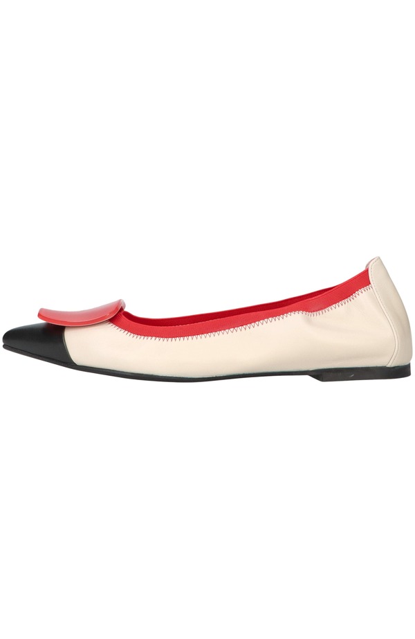 プリティ・バレリーナ レディース シューズ パンプス Pretty Ballerinas Pointed Toe Brooch Ballet Flat Ivory アイボリー｜ReVida 店