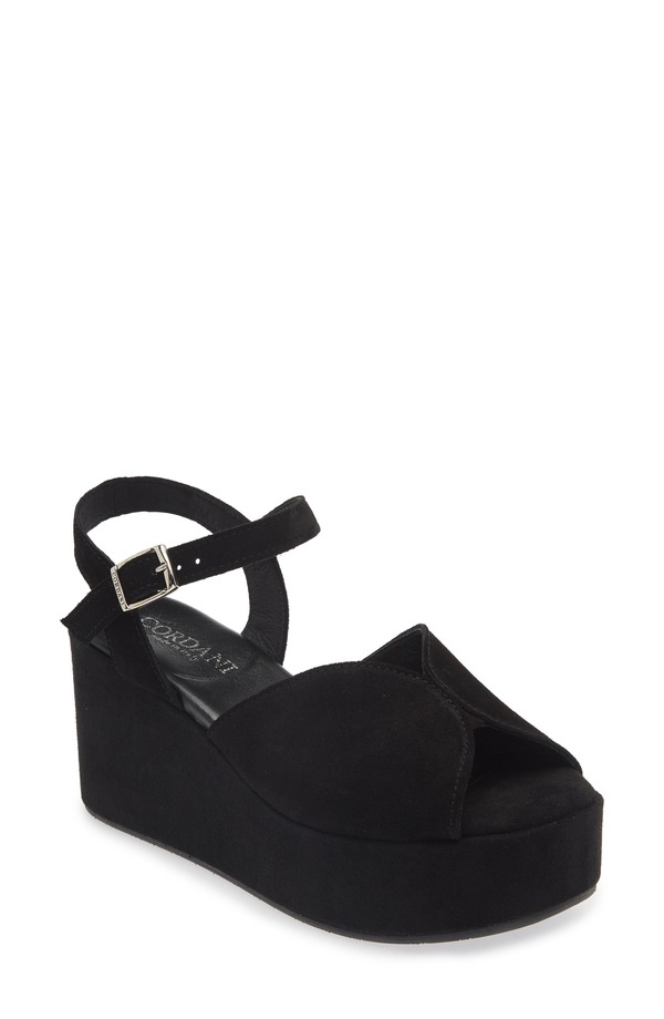 コルダーニ レディース シューズ 踵 プラットホーム サンダル Cordani Jenna Platform Wedge Sandal Crosta Nero