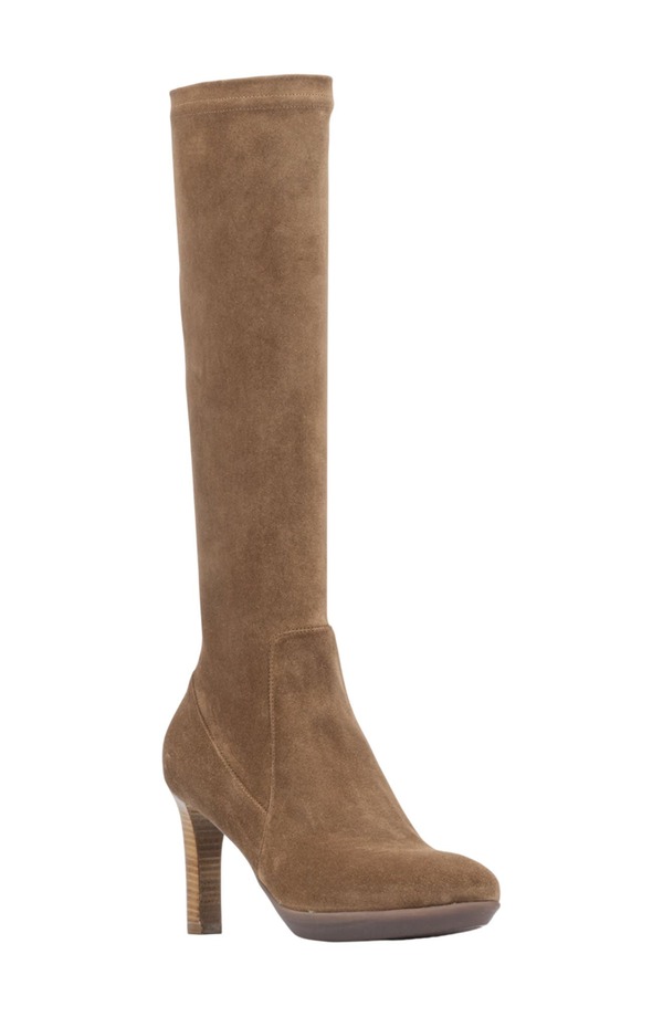 アクアタリア レディース シューズ ブーツ・レインブーツ Aquatalia Rhumba Weatherproof Knee High Boot Champagne Suede シャンパン|ReVida 店