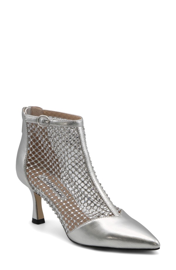 プリンスチャールズ島・デイビッド レディース シューズ ブーツ・レインブーツ Charles by Charles David Arnie Crystal Embellished Bootie Silver しろがね色