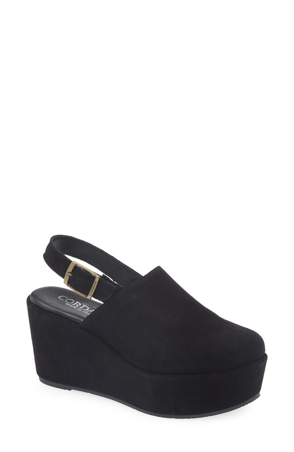 コルダーニ レディース シューズ サンダル プラットフォーム Cordani Juleslingback Platform Wedge Clog Black Suede ブラック|ReVida 店