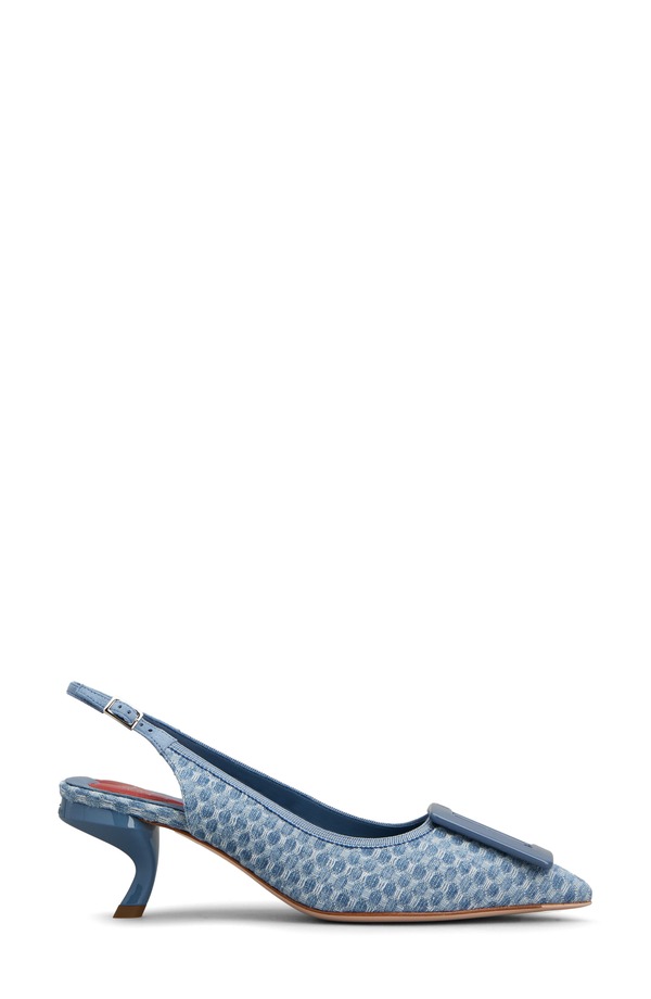 ロジェ・ヴィヴィエ レディース シューズ パンプス Roger Vivier Virgule Bordo Pointed Toe Slingback Pump Cielo Scuro