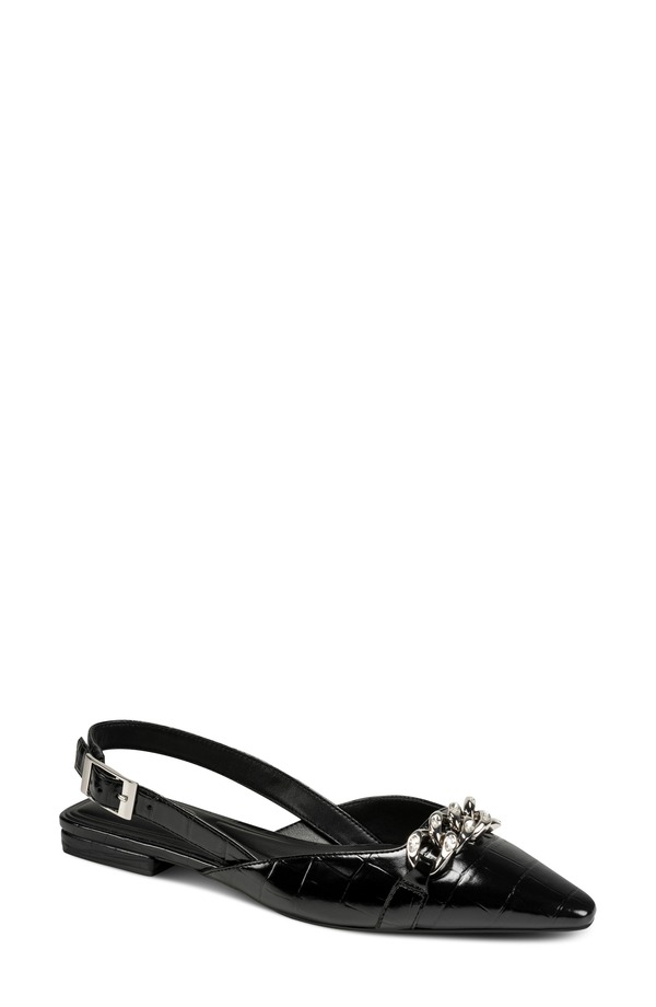 ダナ キャラン ニューヨーク レディース シューズ パンプス DKNY Cosetta Slingback Pointed Toe Flat Black ブラック