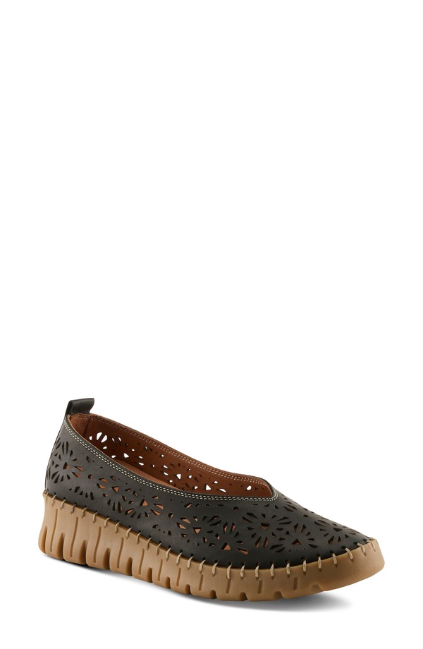 三春足つき レディース シューズ パンプス Spring Step Carosa Wedge Pump Black 黒いこと