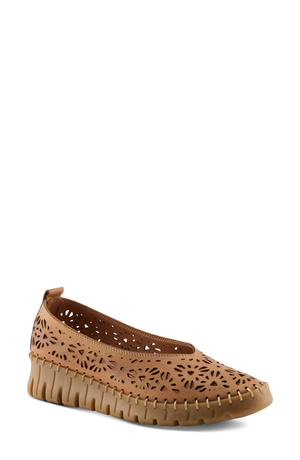 発条足取り レディース シューズ パンプス Spring Step Carosa Wedge Pump Camel 駱駝
