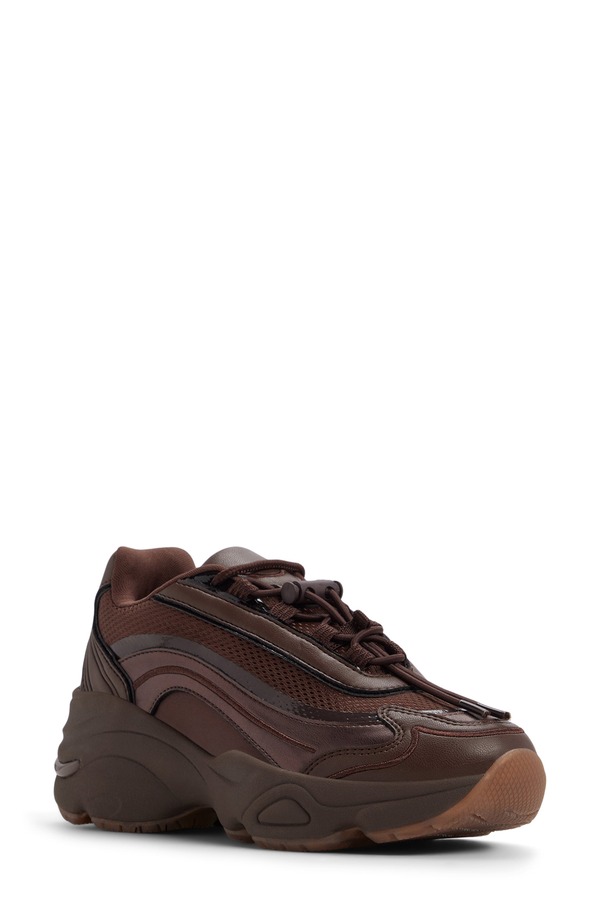 アルド レディース シューズ スニーカー プラットホーム ALDO Kitri Platform Sneaker Dark Brown 赤銅色