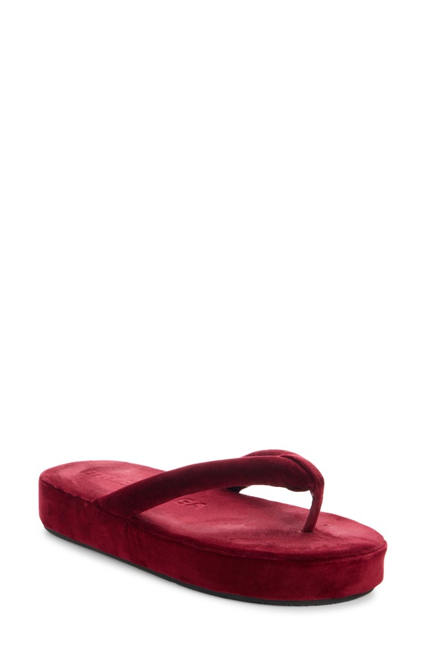 バレンシアガ レディース シューズ サンダル プラットフォーム ベルベット Balenciaga Jet Lag Velvet Platform Flip Flop Flame｜ReVida 店