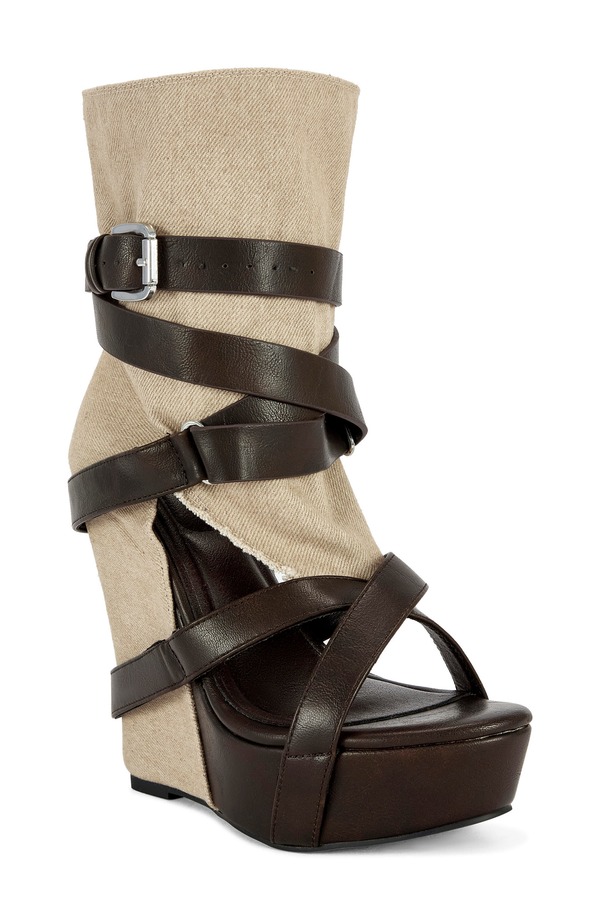 アザレア ワン レディース シューズ ヒール プラットフォーム サンダル AZALEA WANG Rothko Platform Wedge Sandal Taupe トープ|ReVida 店