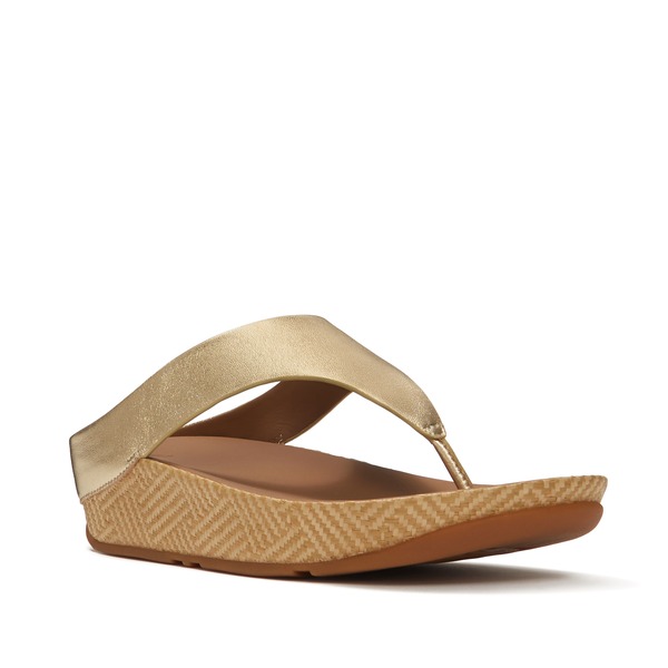 相応うフロップ レディース シューズ 踵 FitFlop Lulux Graph-Weave Toe-Post Platino