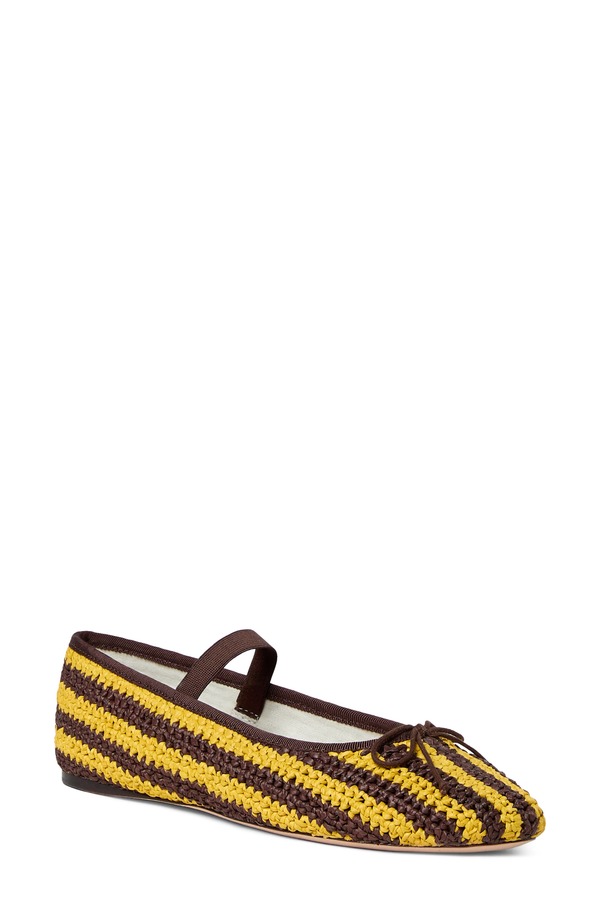 ロフラー 幽客ダル レディース シューズ パンプス Loefflerandalleonie Mary Jane Ballet Flat Yellow/ Brown Stripe 黄色