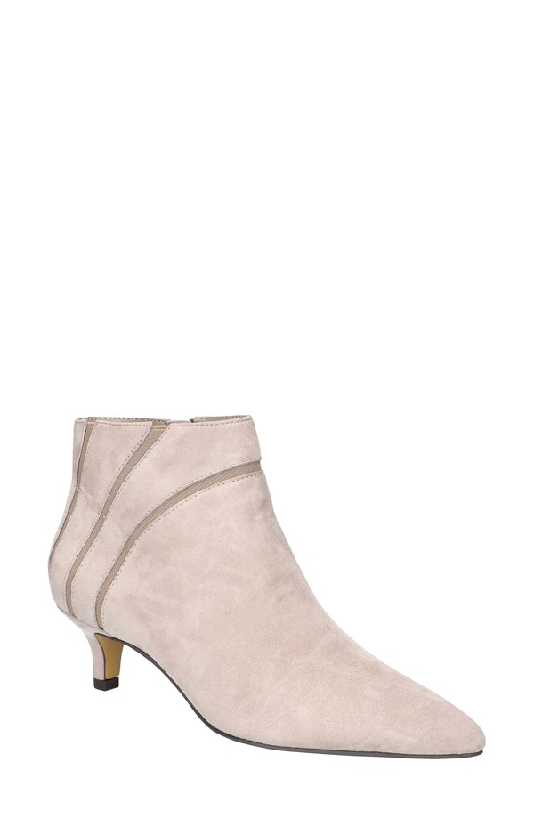 ベラヴィータ レディース シューズ ブーツ・レインブーツ 踵 Bella Vita Faraday Pointed Toe Kitten Heel Bootie Stone Kidsuede Leather 石ころ