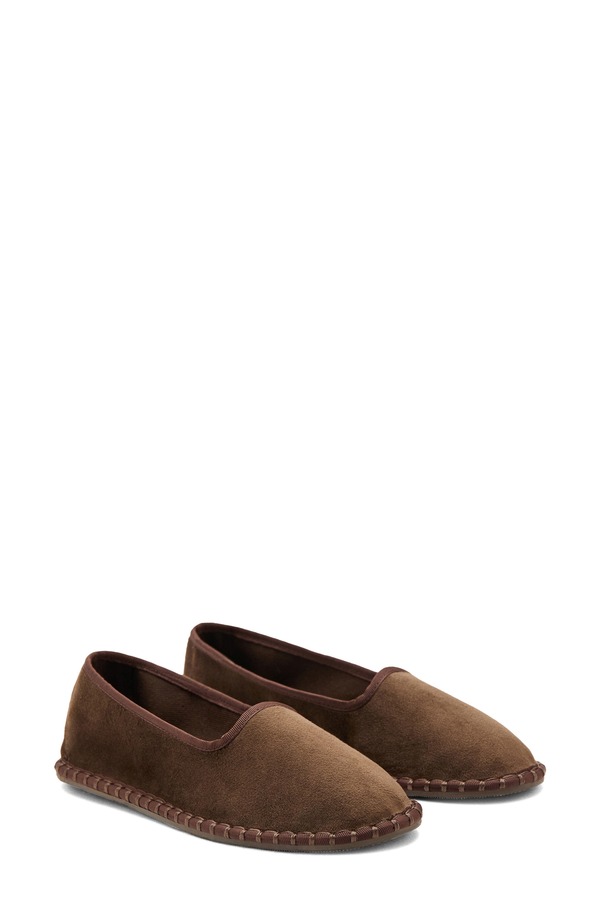 マンゴ レディース シューズ スリッポン・ローファー MANGO Velour Loafer Brown 赤銅色