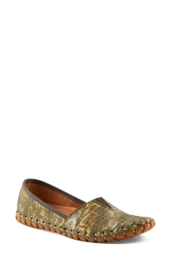 三春足つき レディース シューズ パンプス Spring Step Kathaleta Flat Olive Multi オリーブ