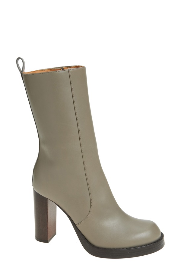 トッズ レディース シューズ ブーツ・レインブーツ 踵 Tod\u0027s Tube Block Heel Bootie Tortora Scuro