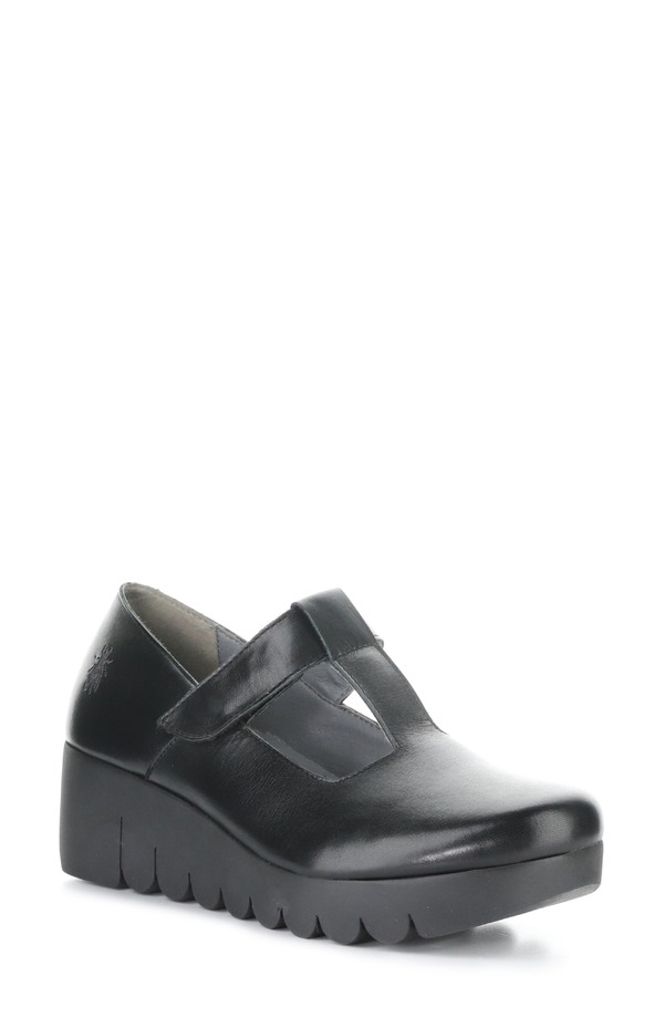 フライロンドン レディース シューズ パンプス プラットフォーム Fly London Veka T-Straplatform Wedge Pump 000 Black ブラック｜ReVida 店