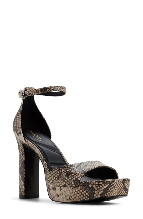 アルド レディース シューズ 踵 プラットホーム サンダル アンクル ALDO Eleoniankle Straplatform Sandal Open Brown 赤銅色