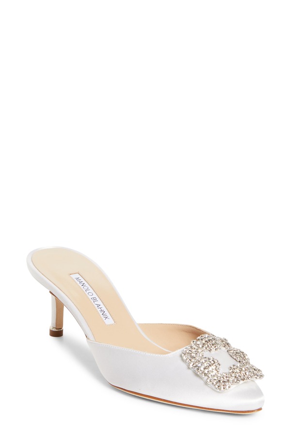 マノロ ブラニク レディース シューズ パンプス Manolo Blahnik Hangisimule Pump White 白いこと