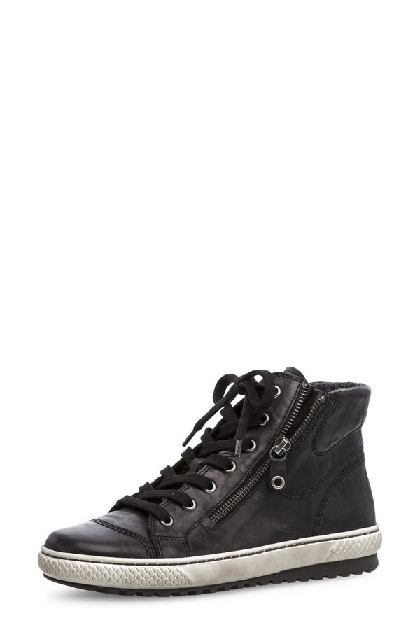 ガボール レディース シューズ スニーカー Gabor 73.754 Zip High Top Sneaker Black ブラック|ReVida 店
