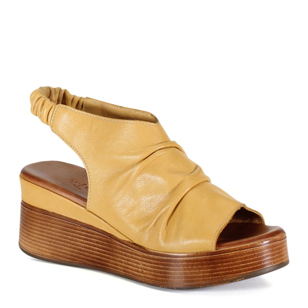 ディバトゥルー レディース シューズ サンダル ギャザー レザー Diba True SMALL TOWN Ruched Leather Slingback Wedge Noche|ReVida 店