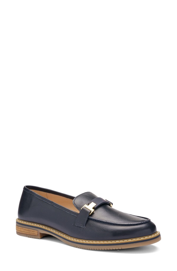 アラ レディース シューズ スリッポン・ローファー arangelica Bit Apron Toe Loafer Navy 米国海軍
